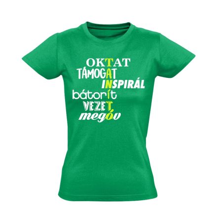 BetűKép tanító női póló (zöld)