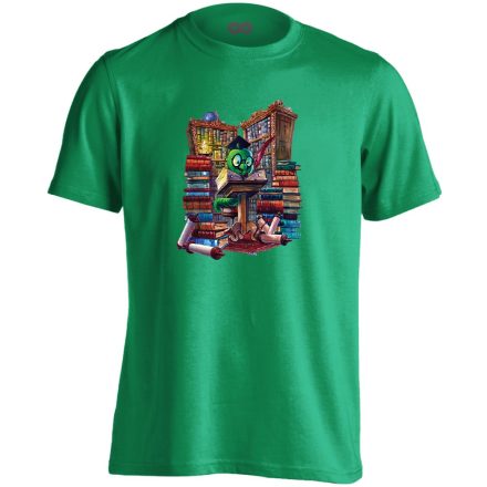 KönyvMolyLárva irodalomtanáros férfi póló (zöld)