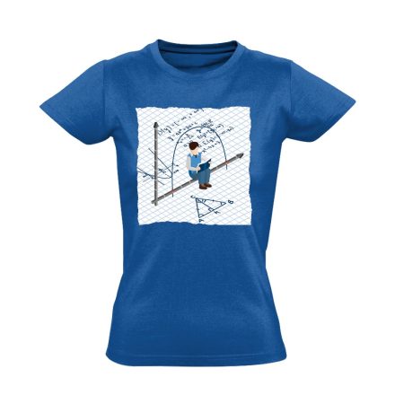 Nem Kocka! Négyzetrács! matektanáros női póló (kék)