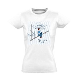 Nem Kocka! Négyzetrács! matektanáros női póló (fehér)