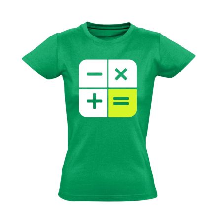 Számítok Rád matektanáros női póló (zöld)