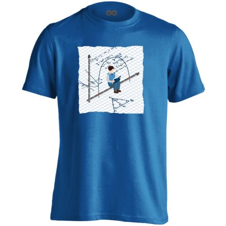 Nem Kocka! Négyzetrács! matektanáros férfi póló (kék)