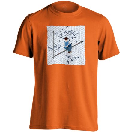 Nem Kocka! Négyzetrács! matektanáros férfi póló (narancssárga)