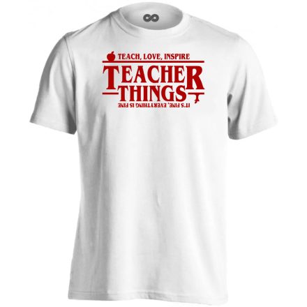 Teacher Things tanító férfi póló (fehér)