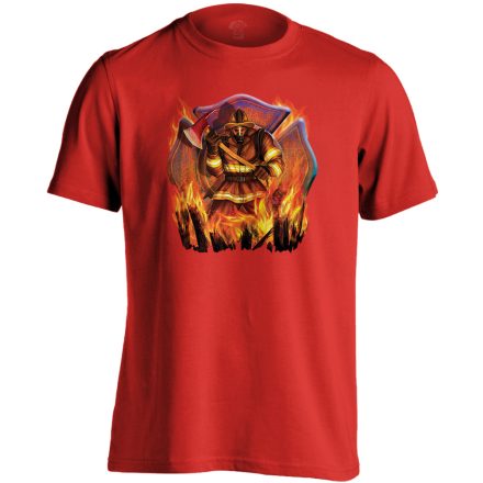 TűzHarcos tűzoltós férfi póló (piros)