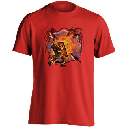 SárkányÖlő tűzoltós férfi póló (piros)