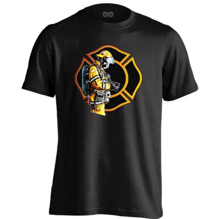 MenetKész tűzoltós férfi póló (fekete)