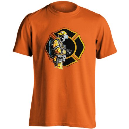 MenetKész tűzoltós férfi póló (narancssárga)