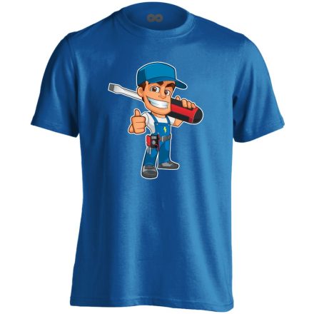 VillanyÁsz villanyszerelő férfi póló (kék)