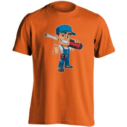 VillanyÁsz villanyszerelő férfi póló (narancssárga)