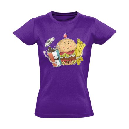 Tápos vendéglátós női póló (lila)