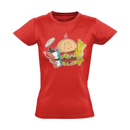 Tápos vendéglátós női póló (piros)