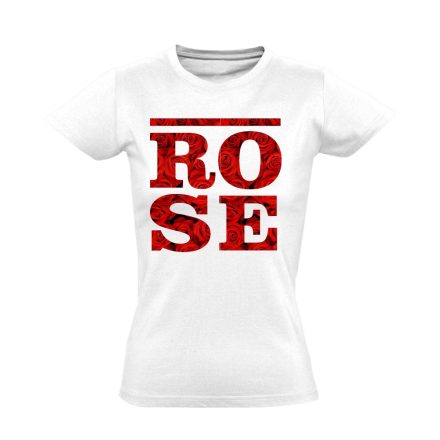 ROSE virágos női póló (fehér)