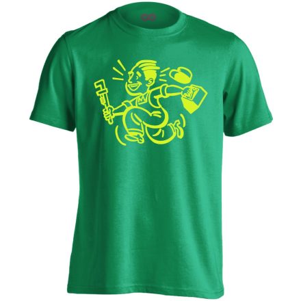 GyorsReagálás víz-gázszerelős férfi póló (zöld)