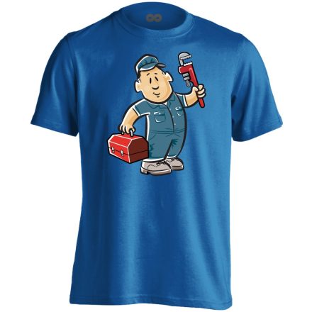 SzerethetőSzerelő víz-gázszerelős férfi póló (kék)