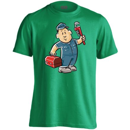 SzerethetőSzerelő víz-gázszerelős férfi póló (zöld)