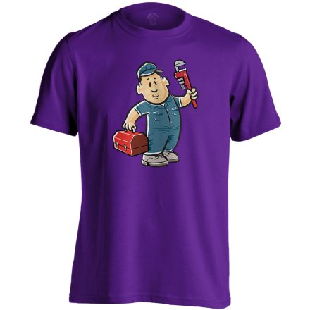 SzerethetőSzerelő víz-gázszerelős férfi póló (lila)
