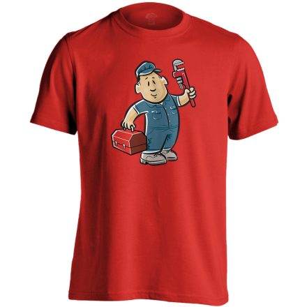 SzerethetőSzerelő víz-gázszerelős férfi póló (piros)