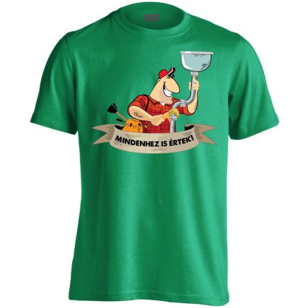 MultiFunkció víz-gázszerelős férfi póló (zöld)