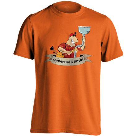 MultiFunkció víz-gázszerelős férfi póló (narancssárga)