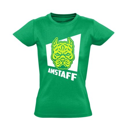 Erő-Teljes amstaffos női póló (zöld)