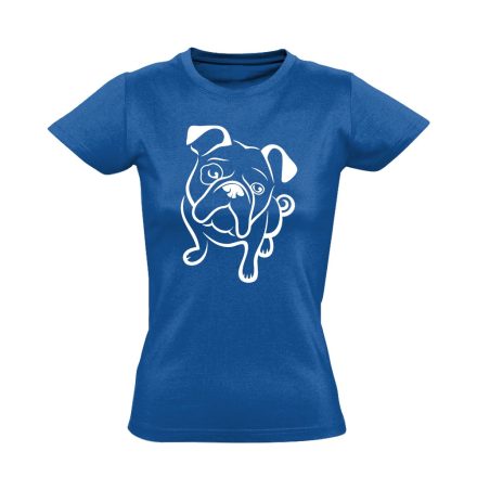 BúsPofi angol bulldogos női póló (kék)