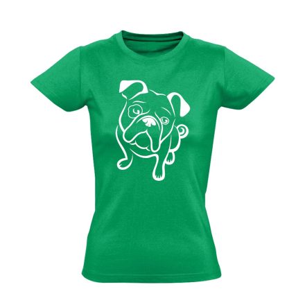 BúsPofi angol bulldogos női póló (zöld)