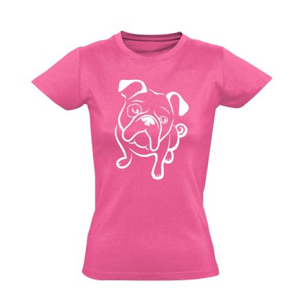 BúsPofi angol bulldogos női póló (rózsaszín)