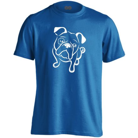 BúsPofi angol bulldogos férfi póló (kék)