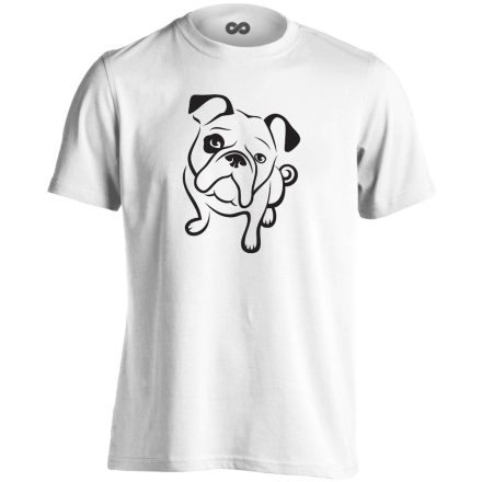 BúsPofi angol bulldogos férfi póló (fehér)