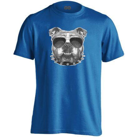 SzelídSzolid angol bulldogos férfi póló (kék)