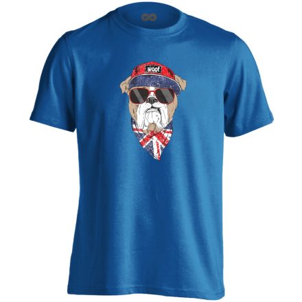 Vuff! angol bulldogos férfi póló (kék)