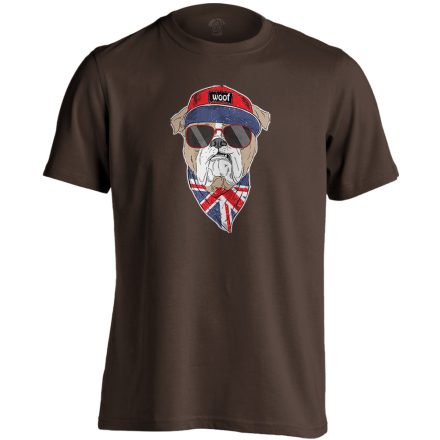 Vuff! angol bulldogos férfi póló (csokoládébarna)