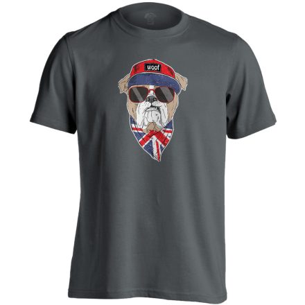 Vuff! angol bulldogos férfi póló (szénszürke)