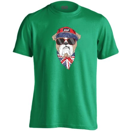 Vuff! angol bulldogos férfi póló (zöld)