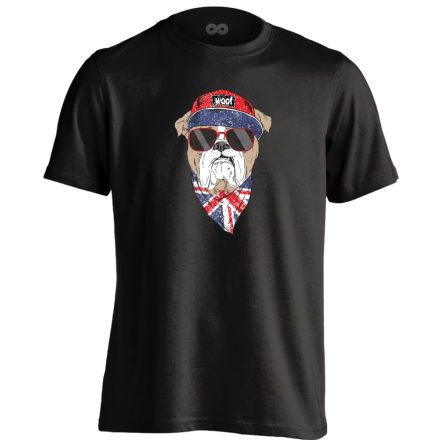 Vuff! angol bulldogos férfi póló (fekete)