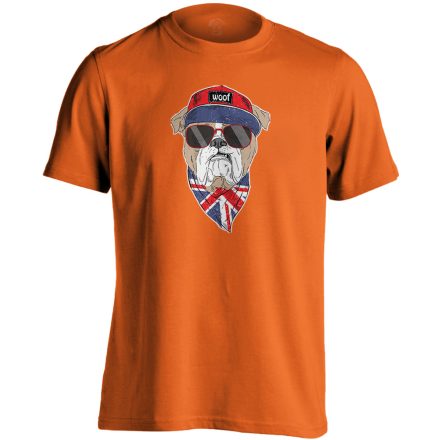 Vuff! angol bulldogos férfi póló (narancssárga)
