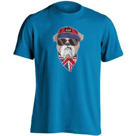Vuff! angol bulldogos férfi póló (zafírkék)