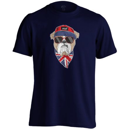 Vuff! angol bulldogos férfi póló (tengerészkék)