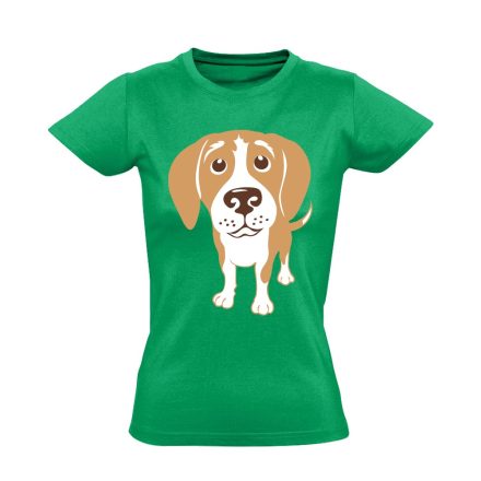 GombSzem beagle-ös női póló (zöld)