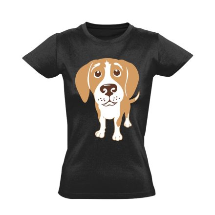 GombSzem beagle-ös női póló (fekete)