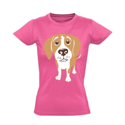 GombSzem beagle-ös női póló (rózsaszín)