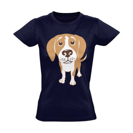 GombSzem beagle-ös női póló (tengerészkék)