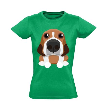 Zukker beagle-ös női póló (zöld)