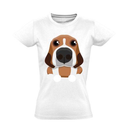 Zukker beagle-ös női póló (fehér)