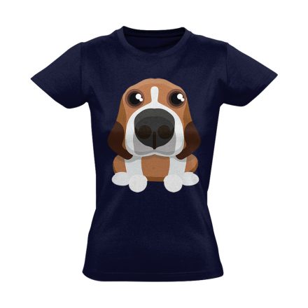 Zukker beagle-ös női póló (tengerészkék)