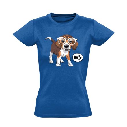 Belló beagle-ös női póló (kék)