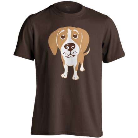 GombSzem beagle-ös férfi póló (csokoládébarna)
