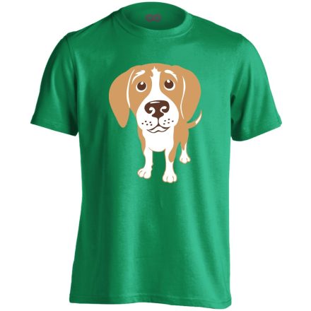 GombSzem beagle-ös férfi póló (zöld)