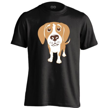 GombSzem beagle-ös férfi póló (fekete)
